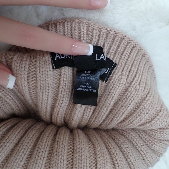 Adrianne Landau Faux Pearl Crystal Embellished PomPom Beanie, Ribbed Heavyweight main image 11